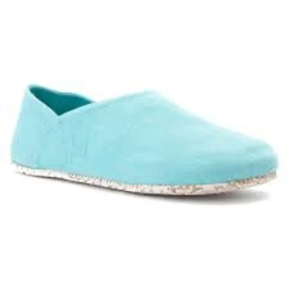 OTZShoes Espadrille Flats Womens 40 Turquoise Excellent Linen Slip On Cork Lite